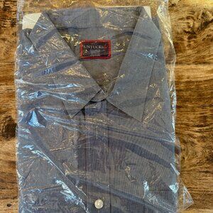 UNTUCKit Button Down Shirt XX-Large Wrinkle Free Blue Gray Micro Check